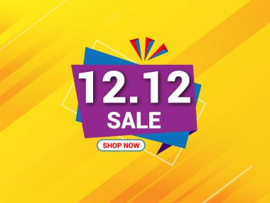 12.12 Satış Sancağı. Dünyanın En Büyük Alışveriş Festivali, Büyük Satış Sancak Tasarımı, Düzenlenebilir Şablon.