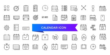 Takvim simgesi koleksiyonu. Tarih, program, ay, hafta, randevu, ajanda, organizasyon ve olay simgeleri içerir. Satır simgesi ayarlandı.