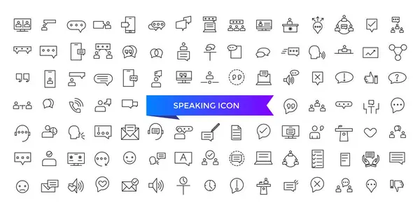 Speaking Icon Collection Communication Icons Collection Discussion Speech Bubble Talking — Stock Vector