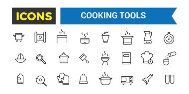 Aşçılık Araçları Seti, Mutfak Esasları, Masa takımı, Çatal bıçak takımı, Tabaklar, Tabaklar, Sürahi, Ladle, Fırın Çarşafı, Kağıt Değirmeni, Peynir Dilimleyici, Tuz Sallayıcısı, Spatula Vektör Simgesi, Vektör Resimleri