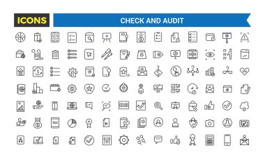 Denetim ve Denetim Hattı Simgeleri Koleksiyonu, Denetim ve İş Hattı Simgeleri Koleksiyonu, Büyük Ui Simgesi Düz Tasarım, Vektör Resimleri