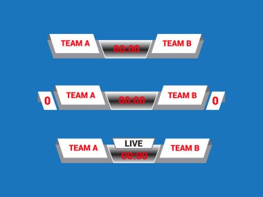 Puan Tablosu Yayını için Sport Lower Third Şablonu. Pankart çubukları için alt üçte birleri ayarla.