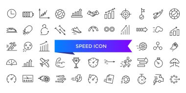 Hız simgesi koleksiyonu. Hızlı, yavaş, hareket, üretkenlik, gösterge, turbo, hız, ölçü, ekspres ve hız göstergesi simgeleri ile ilişkili.
