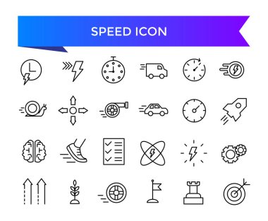 Hız simgesi koleksiyonu. Hızlı, yavaş, hareket, üretkenlik, gösterge, turbo, hız, ölçü, ekspres ve hız göstergesi simgeleri ile ilişkili.
