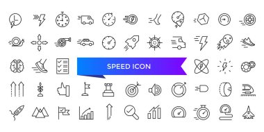 Hız simgesi koleksiyonu. Hızlı, yavaş, hareket, üretkenlik, gösterge, turbo, hız, ölçü, ekspres ve hız göstergesi simgeleri ile ilişkili.
