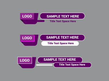 Televizyon Haber Çubuğu Tasarım Şablonu, Üçüncü Haber ve Video Çubukları için Vektör Alt Üçüncü