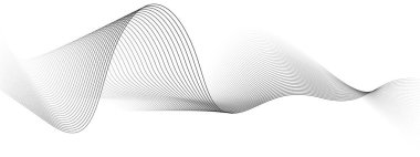 Soyut Satır fütüristik tarzı arkaplan. Akan dalga deseni 3D eğri yarım ton. Teknoloji vektörü kavramı.