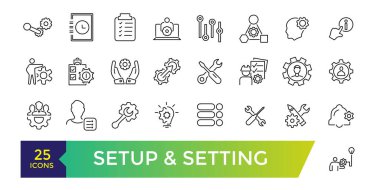 Settings and Setup icon set. UI icon collection and Vector illustration. clipart