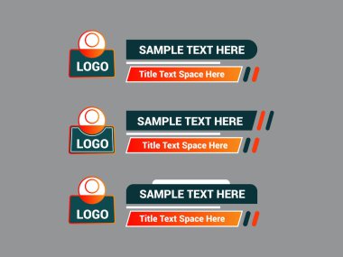 Televizyon Haber Çubuğu Tasarım Şablonu, Üçüncü Haber ve Video Çubukları için Vektör Alt Üçüncü