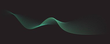 Soyut Satır fütüristik tarzı arkaplan. Akan dalga deseni 3D eğri yarım ton. Teknoloji vektörü kavramı.