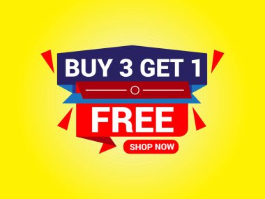 Satın Al 3: 1 Ücretsiz Sancak, Özel Teklif Sancağı, Büyük Satış, Satış Sancağı, Bayrak Tasarımı Şablonu.