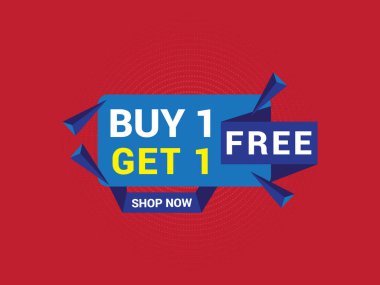 Satın Al 1 Bedava Sancak, Özel Teklif Sancağı, Büyük Satış, Satış Sancağı, Bayrak Tasarımı Şablonu.