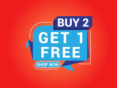 Satın Al 2 Al 1 Ücretsiz Sancak, Özel Teklif Sancağı, Büyük Satış, Satış Sancağı, Bayrak Tasarımı Şablonu.