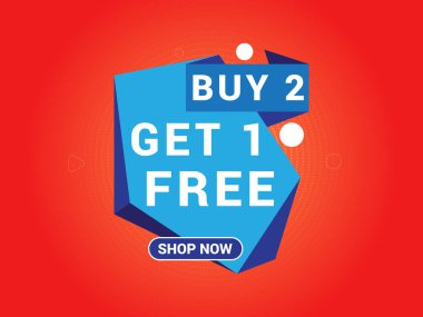 Satın Al 2 Al 1 Ücretsiz Sancak, Özel Teklif Sancağı, Büyük Satış, Satış Sancağı, Bayrak Tasarımı Şablonu.