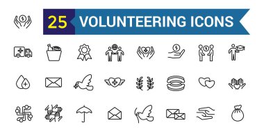 Gönüllü simgeler ayarlandı. Evet tasarım için gönüllü ikonalar. Taslak simge koleksiyonu. Düzenlenebilir vuruş.