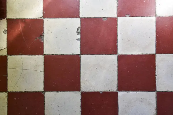 Detail Van Een Oud Wit Rood Tegelontwerp Een Huis Frankrijk — Stockfoto
