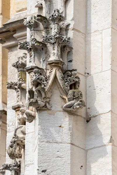 Detail Gothic Facade Cathedral Rohen France — Stock Photo, Image