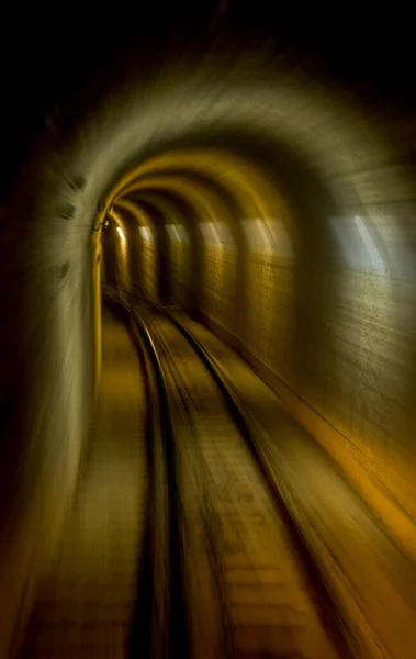 Passing Train Tunnel Front View — Stock Photo, Image