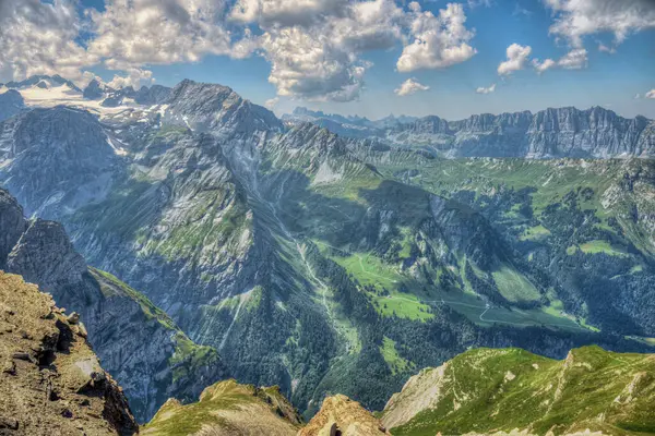 Vue Sommet Montagne Vallée Glarus Suisse — Photo