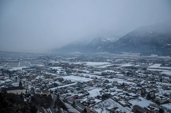 Valais 'te hava manzarası