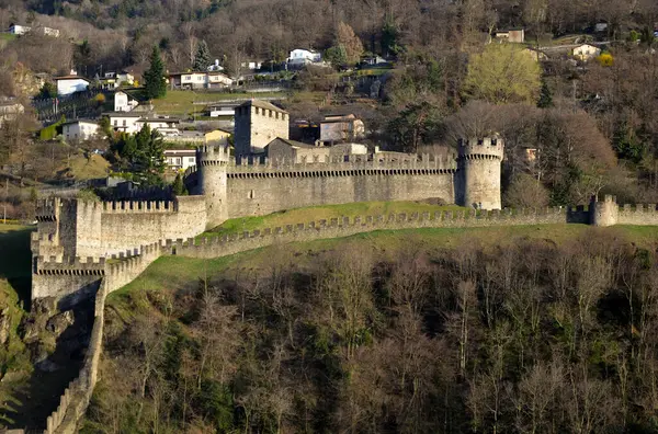Bellinzona Son Château Fort Tessin Suisse — Photo