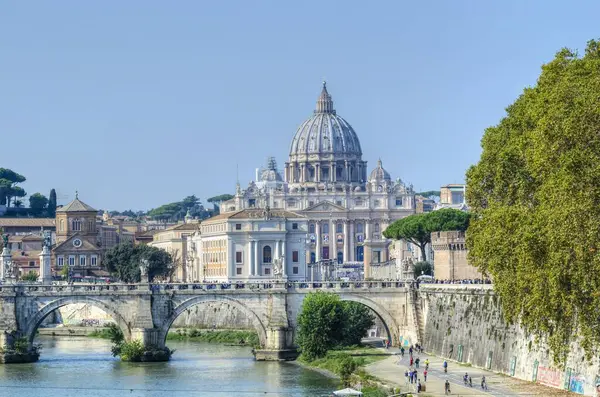 Vatikanen Och Rom Flodutsikt — Stockfoto