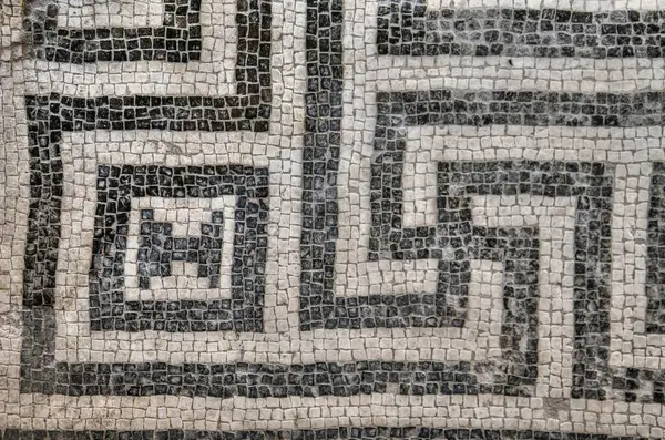 Pozostałości Rzymskiej Mozaiki Pompejach Włochy — Zdjęcie stockowe