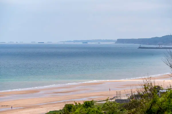 Omaha Beach Normandy France Site Day Started View American Cementry — Stock Photo, Image