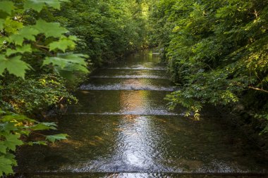 Yaz boyunca Uster 'daki Aa nehri.