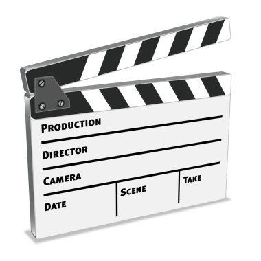 beyaz tahta film alkışlama vektör illüstrasyonu