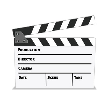 beyaz tahta film alkışlama vektör illüstrasyonu