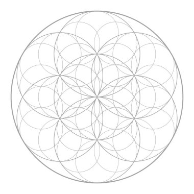 Hayatın çiçeğinin çizgi tasarımı