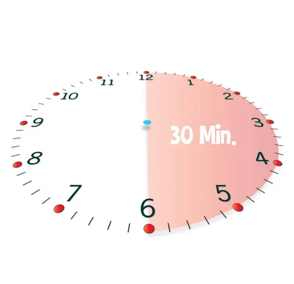 显示30分钟的时钟 — 图库矢量图片