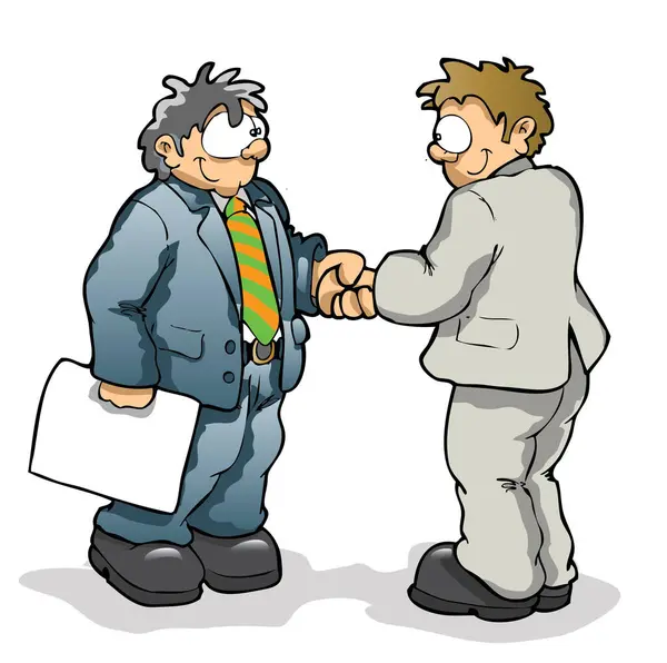 握手をする二人のビジネスマン — ストックベクタ