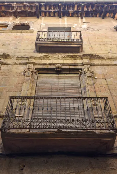 Old Window Baranda Old Building Solsona Catalonia Spain — Stock Photo, Image