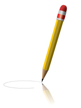 kalem beyaz arkaplanda bir çember çiziyor