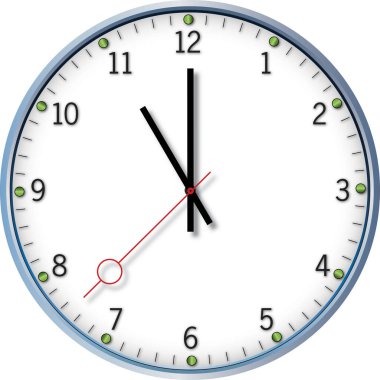 vector illustration of a clock set at 11:00 eleven