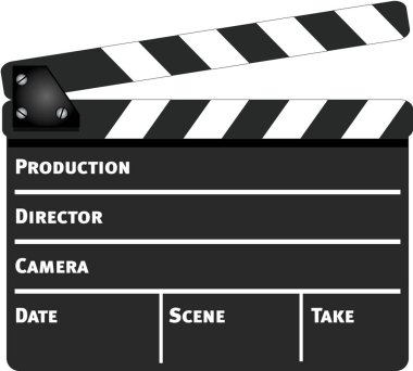 Beyaz bir arka planda Klaket film