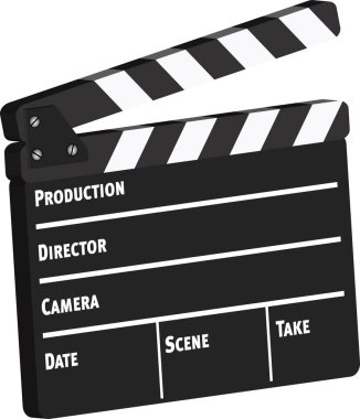Beyaz bir arka planda Klaket film