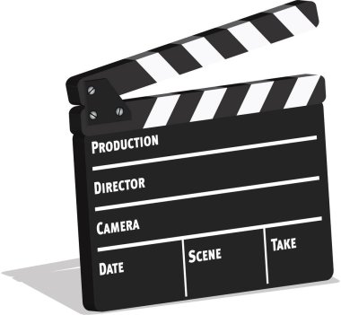 Beyaz bir arka planda Klaket film