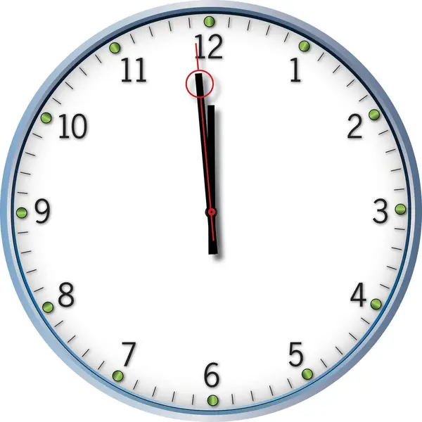 00时一组时钟的矢量图解 — 图库矢量图片