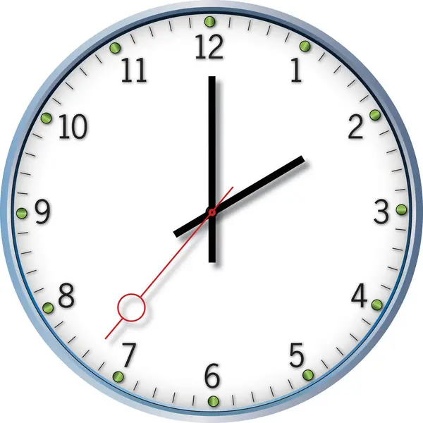 2時に設定された時計のベクトルイラスト — ストックベクタ