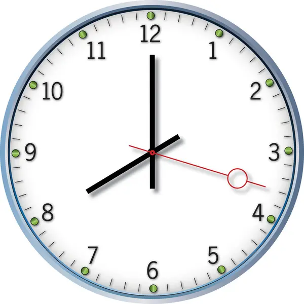 8時8時の時計のベクトルイラスト — ストックベクタ