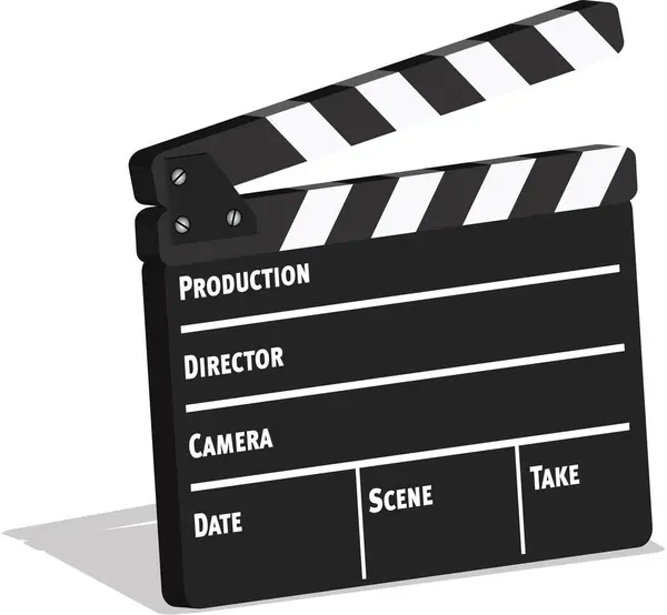Movie Clapperboard White Background — Stock Vector