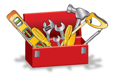 Kırmızı bir kutuda vektör kümesi 