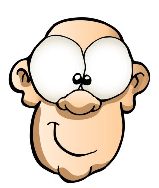 Mutlu bir çizgi film karakteri.