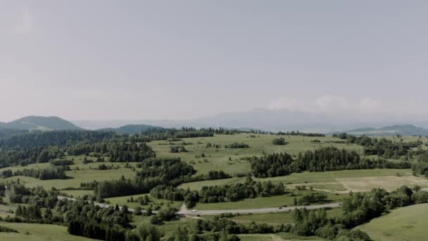 Drone Des Montagnes Tatra Belles Montagnes Été Haut Une Forêt — Video
