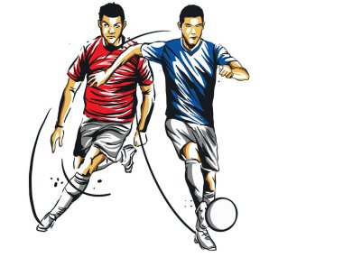 Turnuvada topla koşan bir futbolcu.