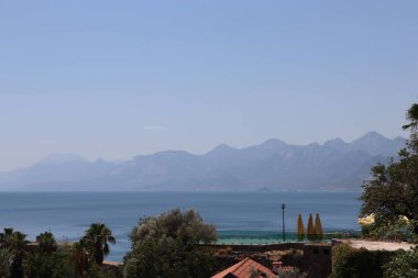 Türk Ege Denizi, plajlar ve palmiye ağaçları 