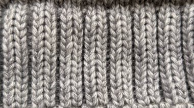Gri yün dokusunu yakın çekim